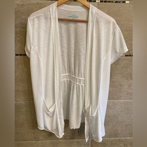 White, light weight open sweater or pullover